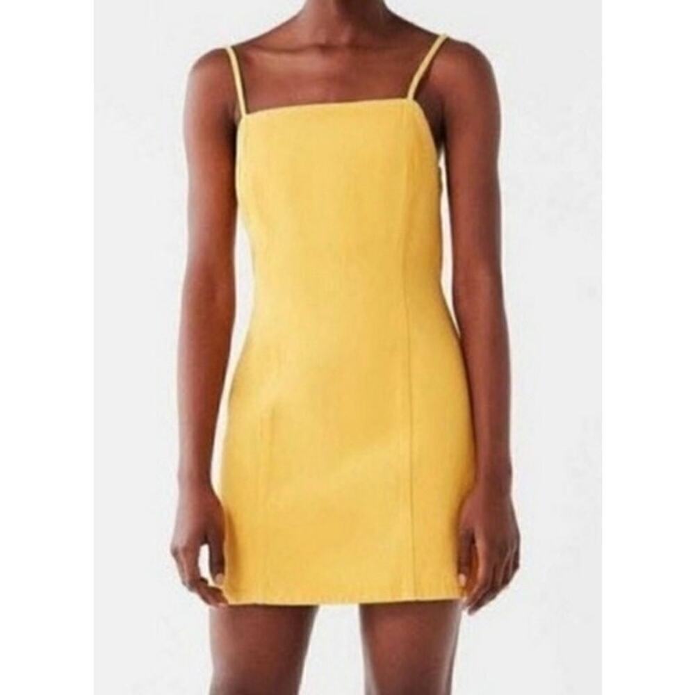 BDG Urban Outfitters Retro Denim Yellow Mini Dress Size small